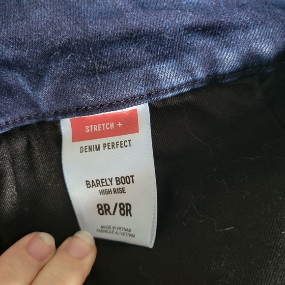 Express high rise 8R dark blue barely boot jeans - Picture 7 of 7